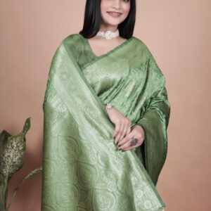 Mameraa Ethnic Motifs Woven Design Zari Saree With Blouse Piece - Image 5
