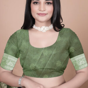 Mameraa Ethnic Motifs Woven Design Zari Saree With Blouse Piece - Image 6