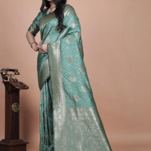 Mameraa Ethnic Motifs Woven Design Zari Saree With Blouse Piece - Image 3
