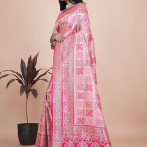 Mameraa Ethnic Motifs Woven Design Zari Saree With Blouse Piece - Image 3