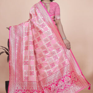 Mameraa Ethnic Motifs Woven Design Zari Saree With Blouse Piece - Image 4