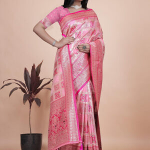 Mameraa Ethnic Motifs Woven Design Zari Saree With Blouse Piece - Image 5