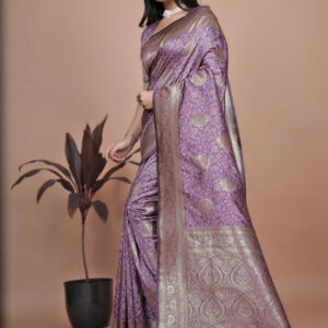 Mameraa Ethnic Motifs Woven Design Zari Saree With Blouse Piece - Image 2