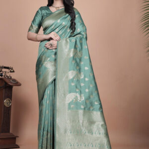 Mameraa Ethnic Motifs Zari Art Silk Handloom Saree - Image 1