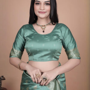 Mameraa Ethnic Motifs Zari Art Silk Handloom Saree - Image 6