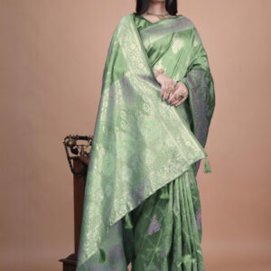 Mameraa Ethnic Motifs Zari Saree - Image 3