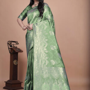 Mameraa Ethnic Motifs Zari Saree - Image 4