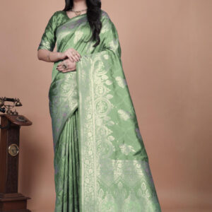 Mameraa Ethnic Motifs Zari Saree - Image 1