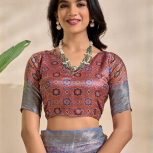 Mameraa Ethnic Motifs Zari Saree - Image 6