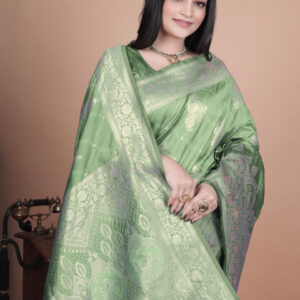 Mameraa Ethnic Motifs Zari Saree - Image 2