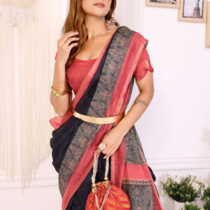 Mameraa Floral Art Silk Saree - Image 2