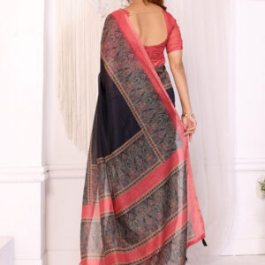 Mameraa Floral Art Silk Saree - Image 4