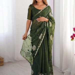 Mameraa Floral Embellished Embroidered Saree With Blouse Piece - Image 1