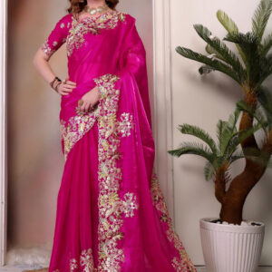 Mameraa Floral Embroidered Saree - Image 1