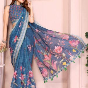 Mameraa Floral Printed Saree - Image 5