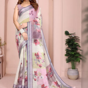 Mameraa Floral Printed Saree - Image 1