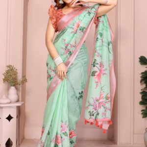 Mameraa Floral Printed Saree - Image 1