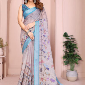 Mameraa Floral Printed Saree - Image 1