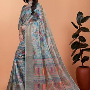 Mameraa Floral Printed Saree - Image 1