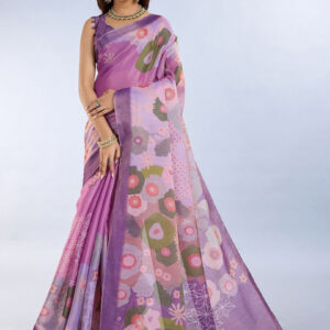Mameraa Floral Printed Saree - Image 4