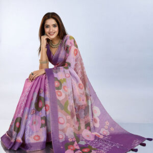 Mameraa Floral Printed Saree - Image 6
