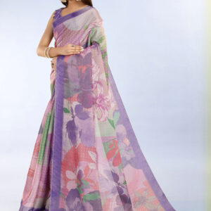 Mameraa Floral Printed Saree - Image 1