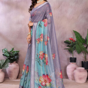 Mameraa Floral Printed Saree - Image 3
