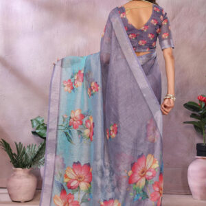 Mameraa Floral Printed Saree - Image 4