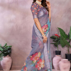 Mameraa Floral Printed Saree - Image 5