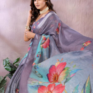 Mameraa Floral Printed Saree - Image 6