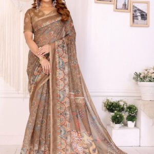 Mameraa Floral Printed Saree - Image 1