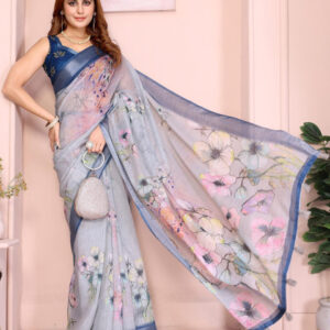 Mameraa Floral Printed Saree - Image 5