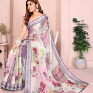Mameraa Floral Printed Saree - Image 4