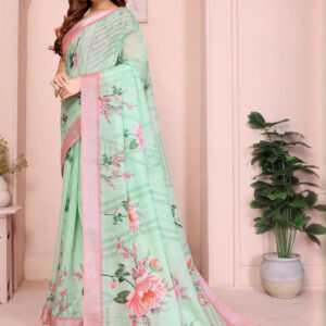 Mameraa Floral Printed Saree - Image 3