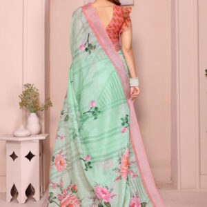Mameraa Floral Printed Saree - Image 4
