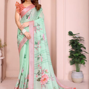 Mameraa Floral Printed Saree - Image 5