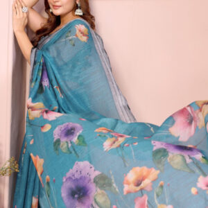 Mameraa Floral Printed Saree - Image 4