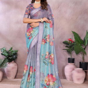 Mameraa Floral Printed Saree - Image 1
