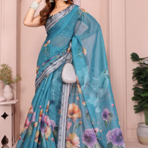 Mameraa Floral Printed Saree - Image 5