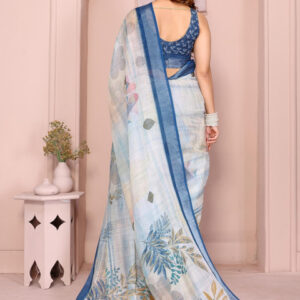 Mameraa Floral Printed Saree - Image 4