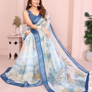 Mameraa Floral Printed Saree - Image 5