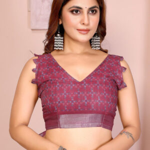 Mameraa Floral Printed Saree With Blouse Piece - Image 6