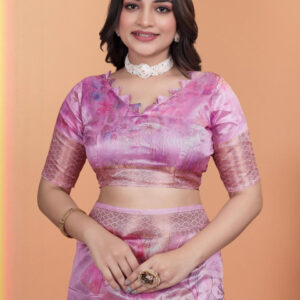 Mameraa Floral Printed Saree With Blouse Piece - Image 6