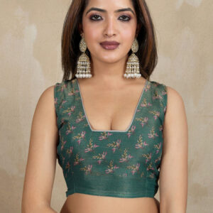 Mameraa Floral Printed Saree With Unstitched Blouse Piece - Image 5