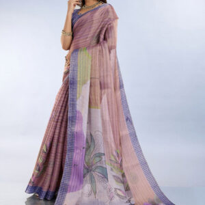 Mameraa Floral Printed Woven Design Border Saree - Image 1