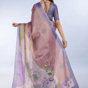 Mameraa Floral Printed Woven Design Border Saree - Image 3