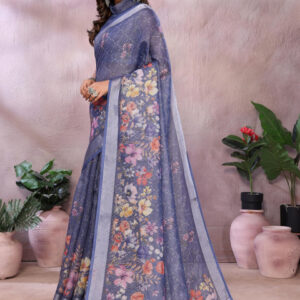 Mameraa Floral Printed Woven Design Saree - Image 3