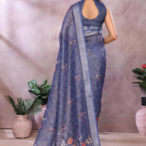 Mameraa Floral Printed Woven Design Saree - Image 4
