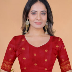 Mameraa Floral Printed Zari Saree - Image 6