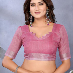 Mameraa Floral Printed Zari Saree - Image 7